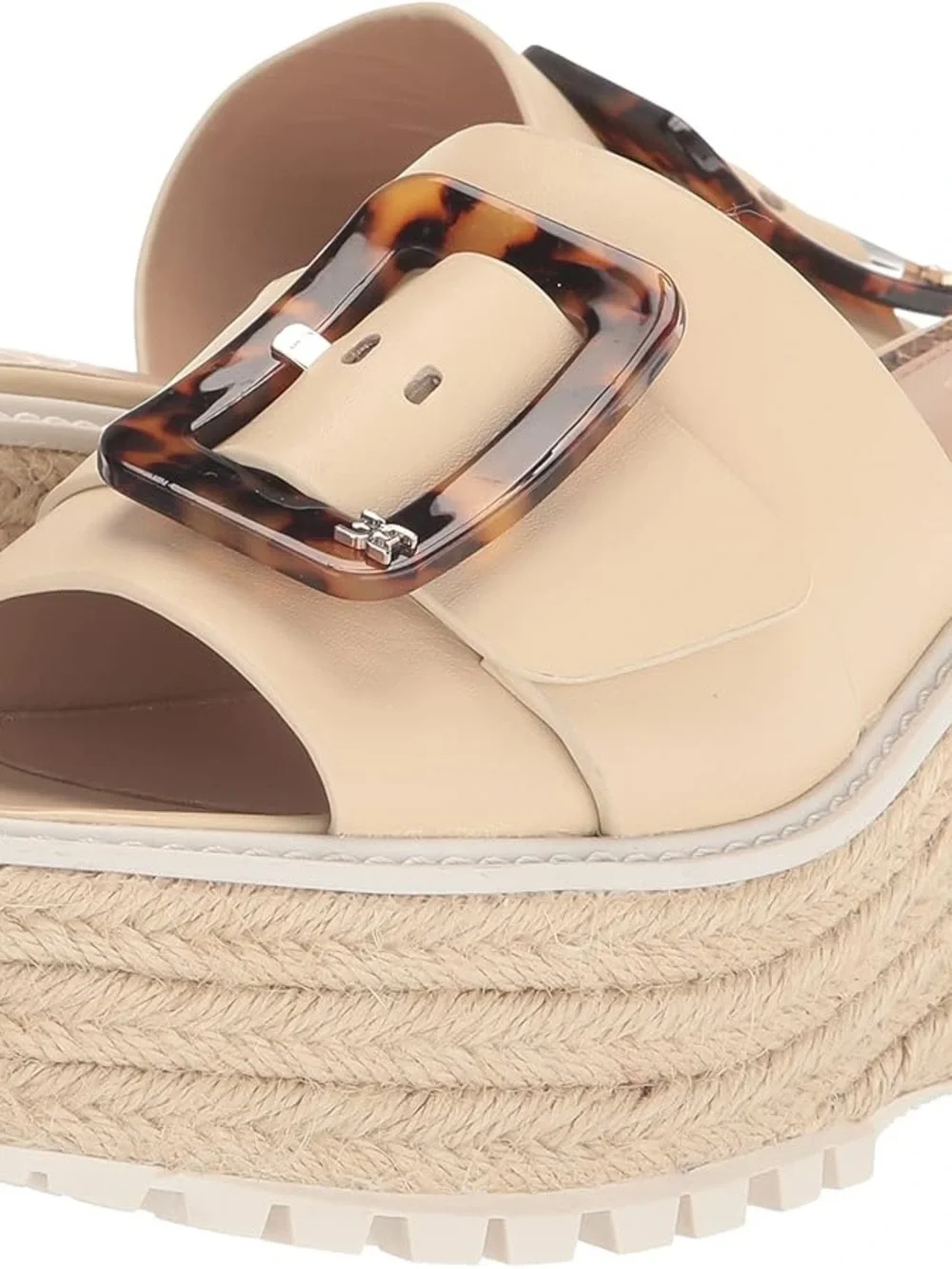 Sam Edelman LIVI wedge leather buckle sand flatform platforms sand ivory New 6